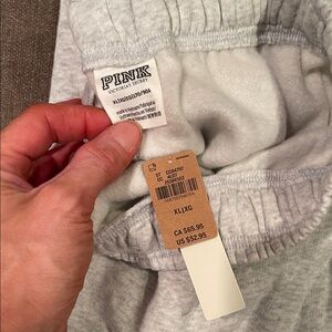 PINK Victoria's Secret Light Gray Joggers
